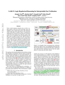 LOREN: Logic-Regularized Reasoning for Interpretable Fact Verification