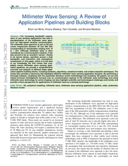 Millimeter Wave Sensing: A Review of Application Pipelines and Building
  Blocks