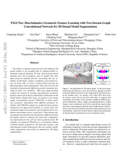 TSGCNet: Discriminative Geometric Feature Learning with Two-Stream
  GraphConvolutional Network for 3D Dental Model Segmentation