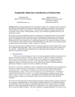 Explainable Multi-class Classification of Medical Data