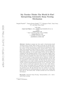 My Teacher Thinks The World Is Flat! Interpreting Automatic Essay
  Scoring Mechanism