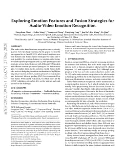 Exploring Emotion Features and Fusion Strategies for Audio-Video Emotion
  Recognition