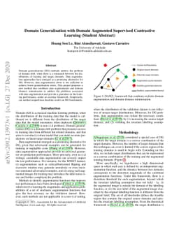 Domain Generalisation with Domain Augmented Supervised Contrastive
  Learning (Student Abstract)