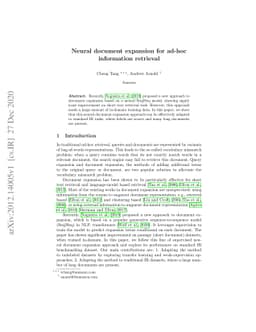 Neural document expansion for ad-hoc information retrieval