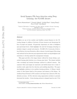 Aerial Imagery Pile burn detection using Deep Learning: the FLAME
  dataset