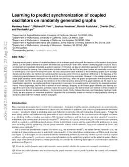 Learning to predict synchronization of coupled oscillators on randomly
  generated graphs