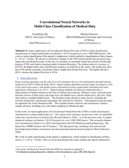 Convolutional Neural Networks in Multi-Class Classification of Medical
  Data