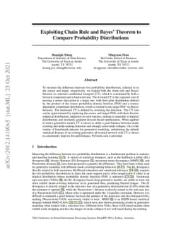 Exploiting Chain Rule and Bayes' Theorem to Compare Probability
  Distributions