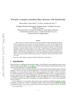 Towards a category-extended object detector with limited data
