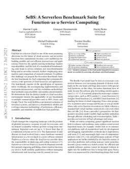 SeBS: A Serverless Benchmark Suite for Function-as-a-Service Computing