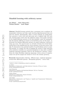 Manifold learning with arbitrary norms