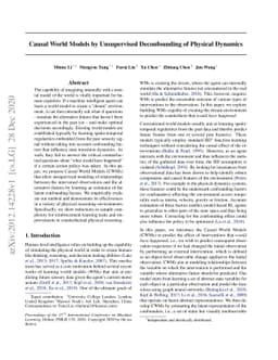 Causal World Models by Unsupervised Deconfounding of Physical Dynamics
