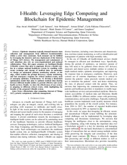 I-Health: Leveraging Edge Computing and Blockchain for Epidemic
  Management