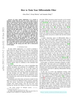How to Train Your Differentiable Filter