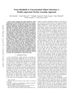From Handheld to Unconstrained Object Detection: a Weakly-supervised
  On-line Learning Approach