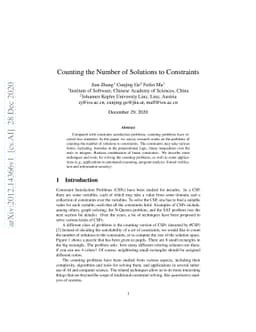 Counting the Number of Solutions to Constraints