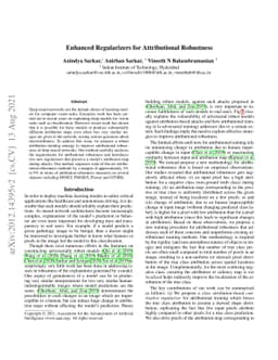 Enhanced Regularizers for Attributional Robustness
