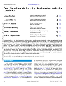 Deep Neural Models for color discrimination and color constancy