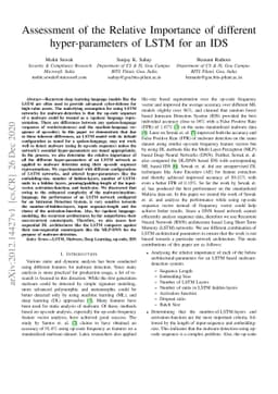 Assessment of the Relative Importance of different hyper-parameters of
  LSTM for an IDS