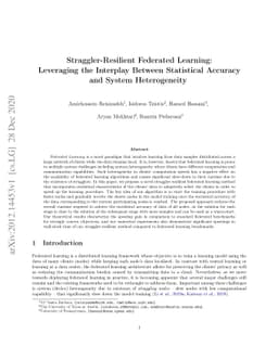 Straggler-Resilient Federated Learning: Leveraging the Interplay Between
  Statistical Accuracy and System Heterogeneity