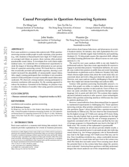Causal Perception in Question-Answering Systems
