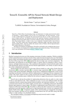 TensorX: Extensible API for Neural Network Model Design and Deployment
