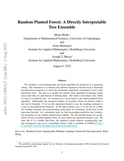 Random Planted Forest: a directly interpretable tree ensemble