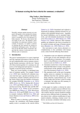 Is human scoring the best criteria for summary evaluation?