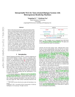 Interpretable NLG for Task-oriented Dialogue Systems with Heterogeneous
  Rendering Machines