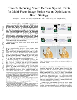 Towards Reducing Severe Defocus Spread Effects for Multi-Focus Image
  Fusion via an Optimization Based Strategy