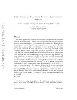 Edge Computing Enabled by Unmanned Autonomous Vehicles