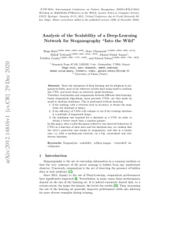 Analysis of the Scalability of a Deep-Learning Network for Steganography
  "Into the Wild"