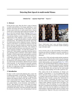 Detecting Hate Speech in Multi-modal Memes