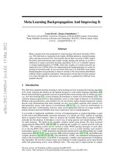 Meta Learning Backpropagation And Improving It