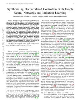 Synthesizing Decentralized Controllers with Graph Neural Networks and
  Imitation Learning