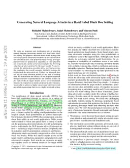 Generating Natural Language Attacks in a Hard Label Black Box Setting