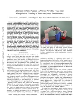Alternative Paths Planner (APP) for Provably Fixed-time Manipulation
  Planning in Semi-structured Environments