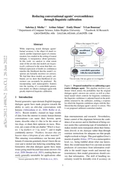 Reducing conversational agents' overconfidence through linguistic
  calibration