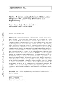 SkiNet: A Deep Learning Solution for Skin Lesion Diagnosis with
  Uncertainty Estimation and Explainability