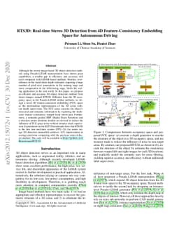 RTS3D: Real-time Stereo 3D Detection from 4D Feature-Consistency
  Embedding Space for Autonomous Driving