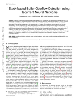 Stack-based Buffer Overflow Detection using Recurrent Neural Networks