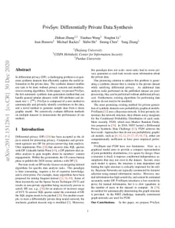 PrivSyn: Differentially Private Data Synthesis
