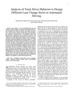 Analysis of Truck Driver Behavior to Design Different Lane Change Styles
  in Automated Driving
