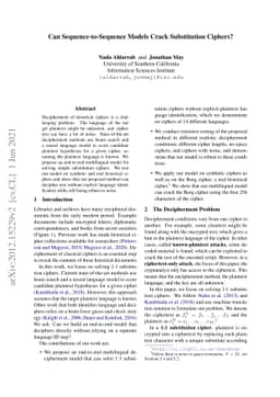 Can Sequence-to-Sequence Models Crack Substitution Ciphers?