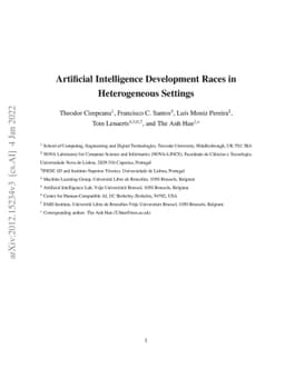 Artificial Intelligence Development Races in Heterogeneous Settings
