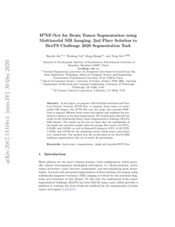 H2NF-Net for Brain Tumor Segmentation using Multimodal MR Imaging: 2nd
  Place Solution to BraTS Challenge 2020 Segmentation Task