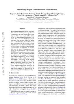 Optimizing Deeper Transformers on Small Datasets