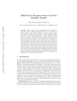 FREA-Unet: Frequency-aware U-net for Modality Transfer
