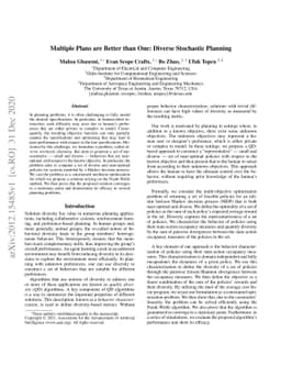 Multiple Plans are Better than One: Diverse Stochastic Planning