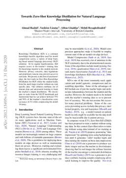Towards Zero-Shot Knowledge Distillation for Natural Language Processing